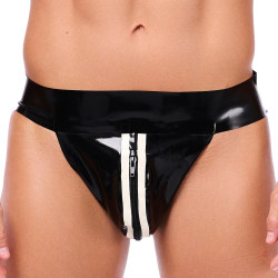 XRUB Latex Jockstrap en latex Xrub avec Zip Noir-Blanc
